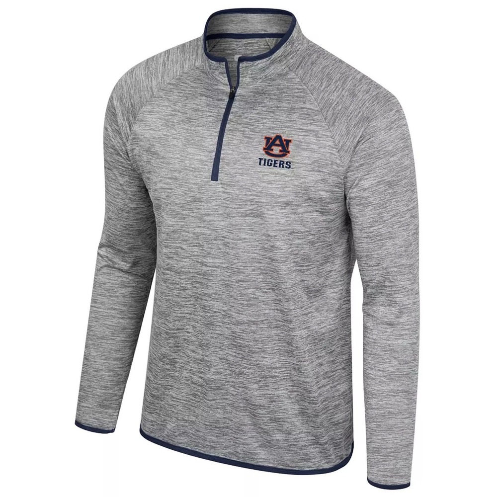 Colosseum Auburn Tigers Pullover Mens Large Gray Quarter Zip Excellent Space Dye